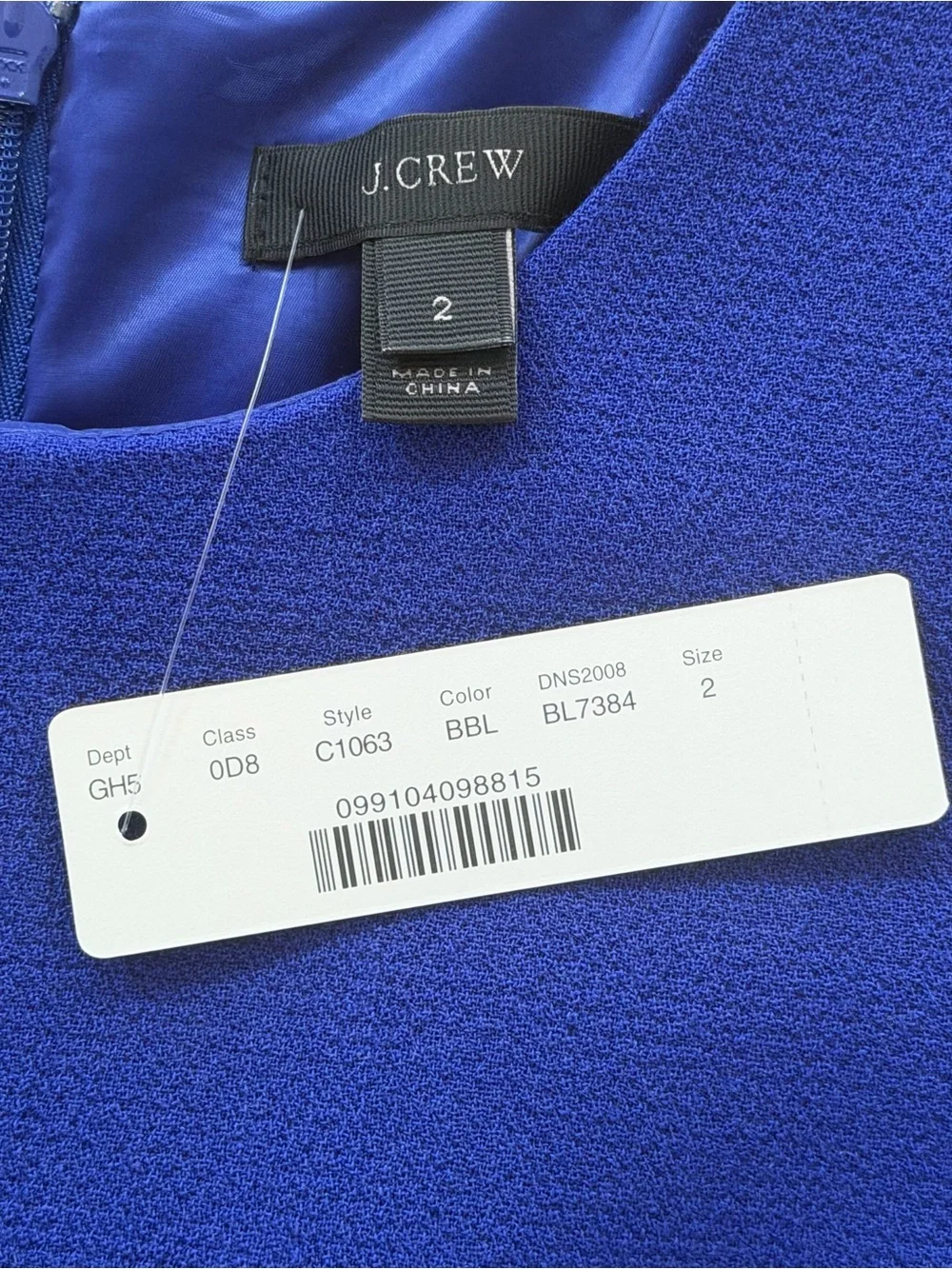 J. Crew Long-Sleeve Dress in Royal Blue